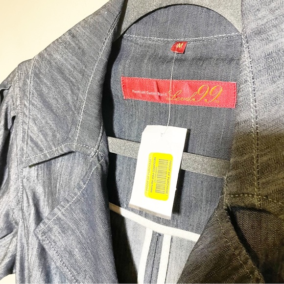 Level 99 Dark Wash Denim Trench Button Dress M New without tags - Picture 5 of 10